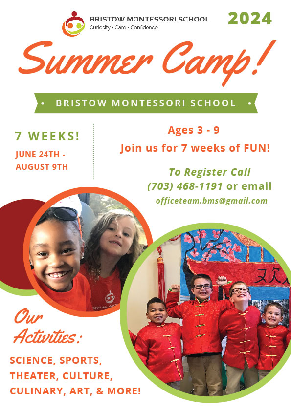 Bristow Montessori School Summer Camp Information 2024